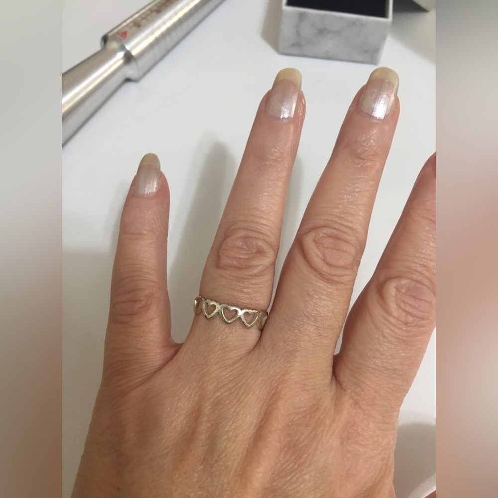 925 Solid Sterling Silver Tiny Hearts All Around … - image 4